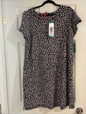 Hatley Black tshirt Dress with Pink Floral Print